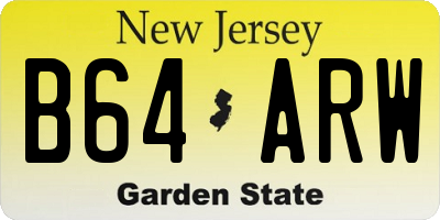 NJ license plate B64ARW