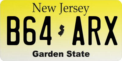 NJ license plate B64ARX