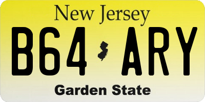 NJ license plate B64ARY