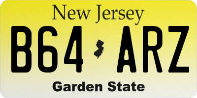 NJ license plate B64ARZ