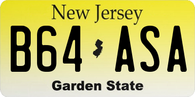 NJ license plate B64ASA