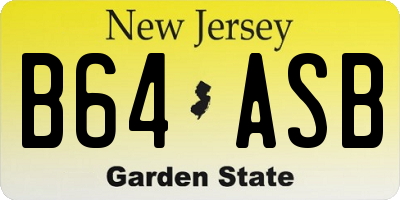NJ license plate B64ASB