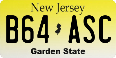 NJ license plate B64ASC