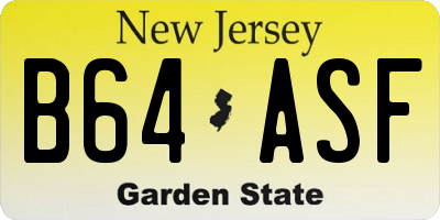 NJ license plate B64ASF