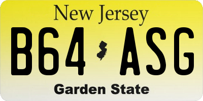 NJ license plate B64ASG