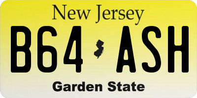 NJ license plate B64ASH