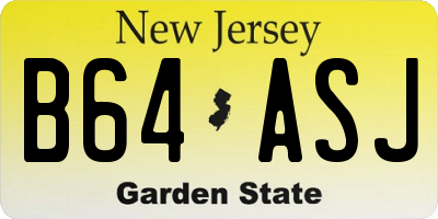 NJ license plate B64ASJ