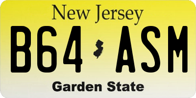 NJ license plate B64ASM