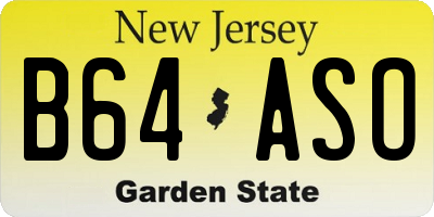 NJ license plate B64ASO