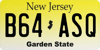 NJ license plate B64ASQ