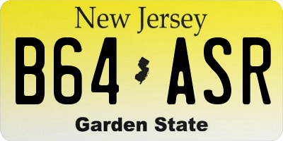 NJ license plate B64ASR