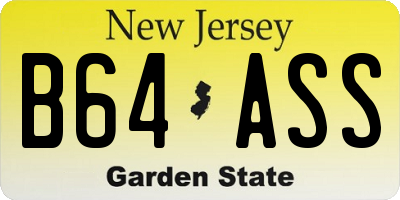 NJ license plate B64ASS