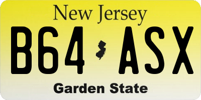 NJ license plate B64ASX