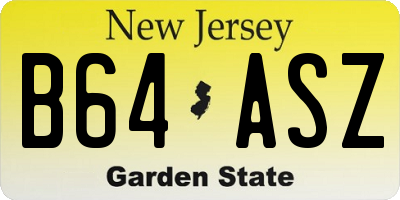 NJ license plate B64ASZ