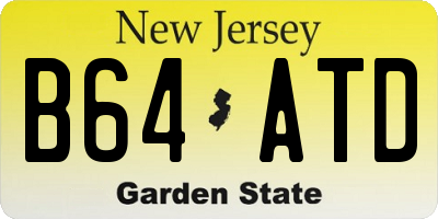 NJ license plate B64ATD