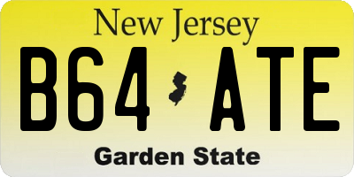 NJ license plate B64ATE