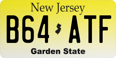 NJ license plate B64ATF