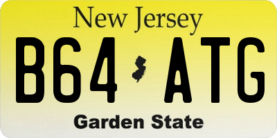 NJ license plate B64ATG