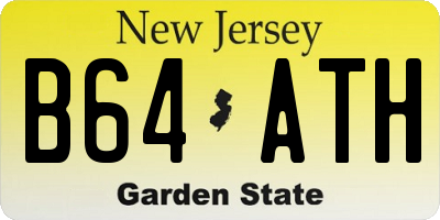 NJ license plate B64ATH