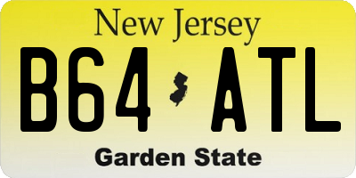 NJ license plate B64ATL