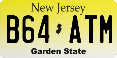 NJ license plate B64ATM
