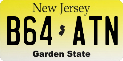 NJ license plate B64ATN