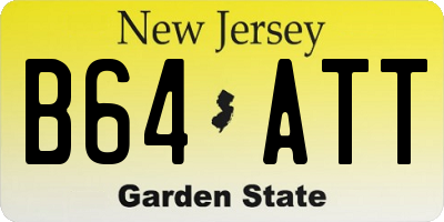 NJ license plate B64ATT