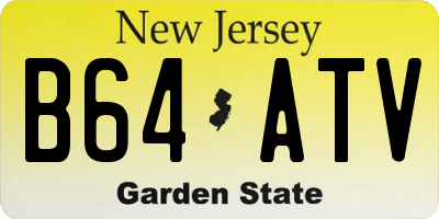 NJ license plate B64ATV