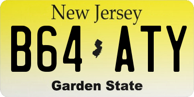 NJ license plate B64ATY