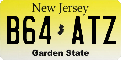 NJ license plate B64ATZ