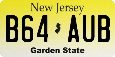 NJ license plate B64AUB