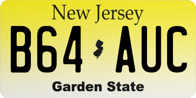NJ license plate B64AUC