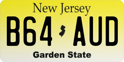 NJ license plate B64AUD