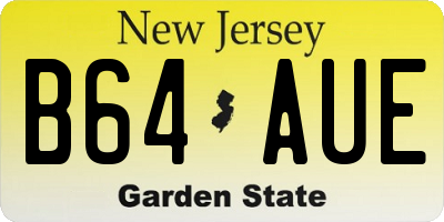 NJ license plate B64AUE