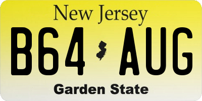 NJ license plate B64AUG