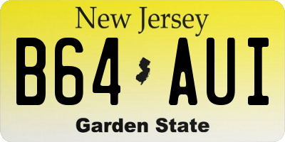 NJ license plate B64AUI