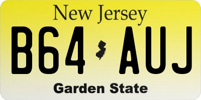 NJ license plate B64AUJ