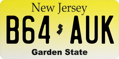 NJ license plate B64AUK