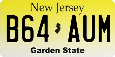 NJ license plate B64AUM