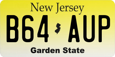 NJ license plate B64AUP