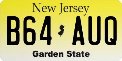 NJ license plate B64AUQ
