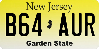 NJ license plate B64AUR
