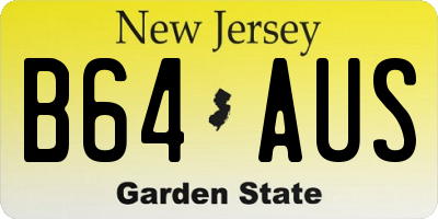 NJ license plate B64AUS