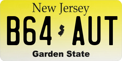 NJ license plate B64AUT