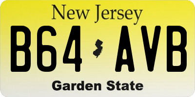NJ license plate B64AVB