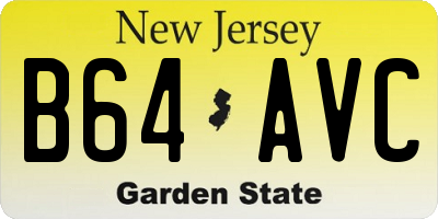 NJ license plate B64AVC