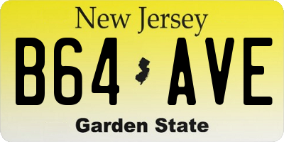 NJ license plate B64AVE