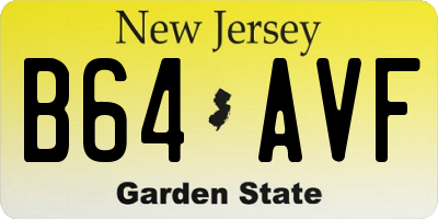 NJ license plate B64AVF
