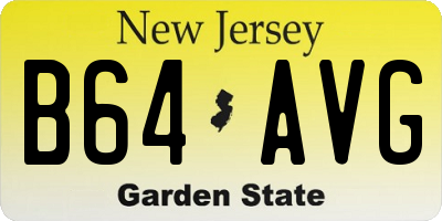 NJ license plate B64AVG