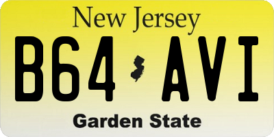 NJ license plate B64AVI